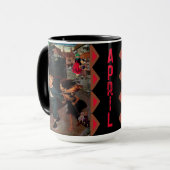 Monat April Jesse Wilcox Smith Boy and Girl Tasse (Vorderseite Links)