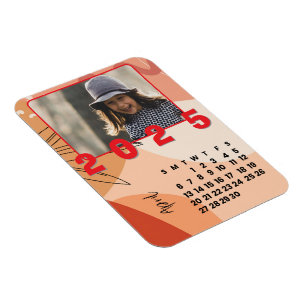 Monat April Neujahr 2025 Foto der Kalenderfamilie Magnet