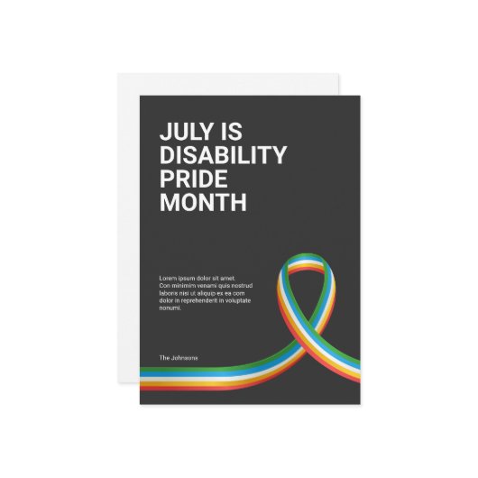 Monat Begrüßung wegen Behinderung Karte (Vorderseite/Rückseite Beispiel)