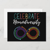 Monat der Aufklärung über Autismus Celebrate Neuro Ankündigungspostkarte (Vorne/Hinten)