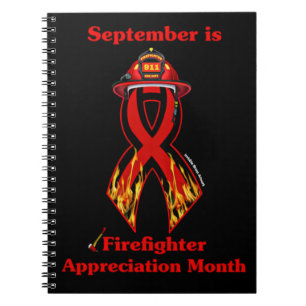 Monat der Aufwertung des Feuerwehrmanns Notizblock