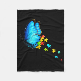 Monat der Autismusaufklärung Blauer Schmetterling  Fleecedecke