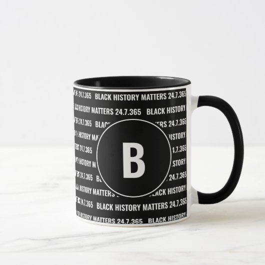 Monat der benutzerdefinierten Schwarzen Monographi Tasse (Rechts)