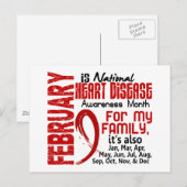 Monat der Bewusstseinsbildung für Herzkrankheiten  Postkarte (Vorne/Hinten)