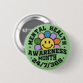 Monat der Bewusstseinsbildung für psychische Gesun Button (Vorne & Hinten)