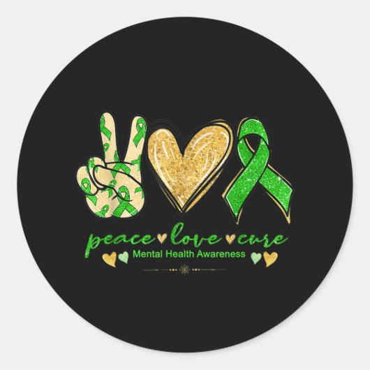 Monat der Bewusstseinsbildung für psychische Gesun Runder Aufkleber (Vorderseite)