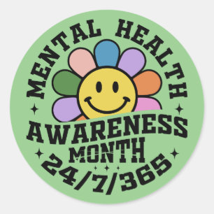 Monat der Bewusstseinsbildung für psychische Gesun Runder Aufkleber