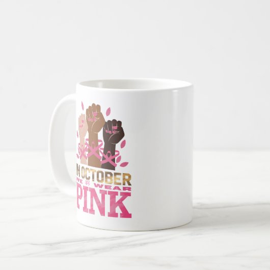 Monat der Brustkrebserkrankung Im Oktober tragen w Kaffeetasse (Vorderseite Links)