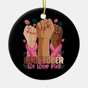 Monat der Brustkrebserkrankung Im Oktober tragen w Keramik Ornament