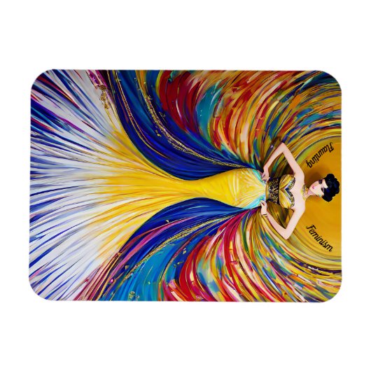 Monat der Frauengeschichte, elegante Frau Magnet (Horizontal)