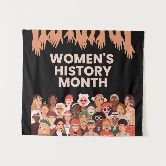Monat der Frauengeschichte Wandteppich (Vorderseite (Horizontal))