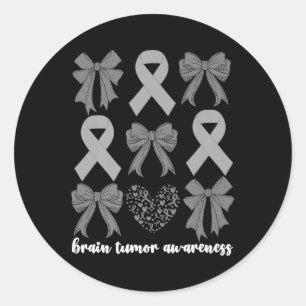 Monat der Hirntumor-Bewusstsein wird grau im Mai F Runder Aufkleber