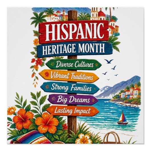 Monat der hispanischen Kultur an der Küste Poster (Vorderseite)