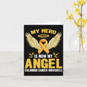 Monat der Kindheit Krebs-Bewusstsein mein Held ist Karte (Gelbe Blume)