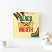 Monat der Schwarzen Geschichte - Achtung von Vermä Quadratische Wanduhr (Zuhause)