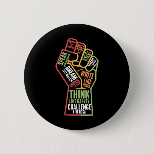Monat der schwarzen Geschichte Afro Afroamerikaner Button (Vorderseite)