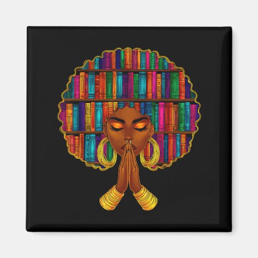 Monat der Schwarzen Geschichte Afro-Buchillustrati Magnet (Vorne)