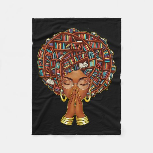 Monat der schwarzen Geschichte Afro Buchliebhaberi Fleecedecke (Vorderseite)