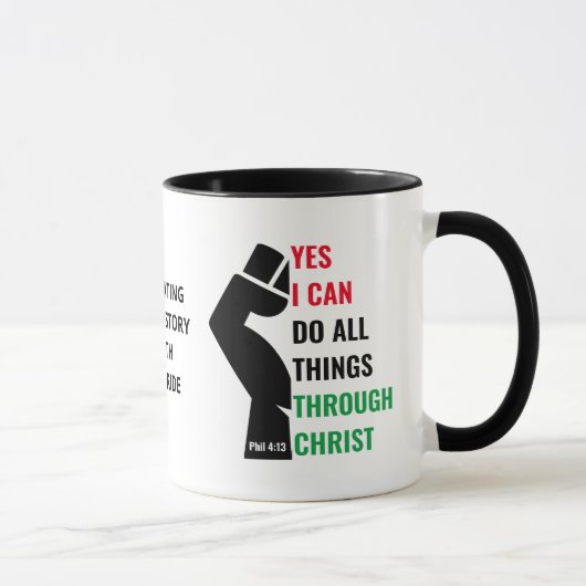Monat der Schwarzen Geschichte Christlich JA ICH K Tasse (Rechts)
