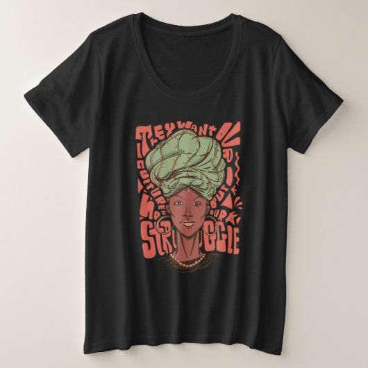 Monat der schwarzen Geschichte der Afrikanerin Große Größe T-Shirt (Design vorne)