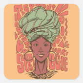 Monat der schwarzen Geschichte der Afrikanerin Quadratischer Aufkleber (Vorderseite)