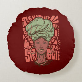 Monat der schwarzen Geschichte der Afrikanerin Rundes Kissen