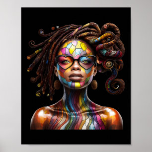 Monat der schwarzen Geschichte Loc'd Haar Kunst Sc Poster