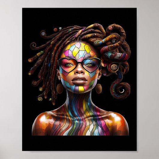 Monat der schwarzen Geschichte Loc'd Haar Kunst Sc Poster (Vorne)
