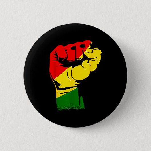 Monat der schwarzen Geschichte Mächtige Faust Afri Button (Vorderseite)