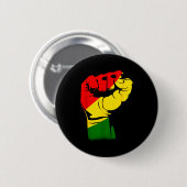 Monat der schwarzen Geschichte Mächtige Faust Afri Button (Vorne & Hinten)