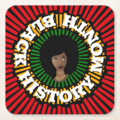 Monat der schwarzen Geschichte, Sonnenstrahlen, sc Rechteckiger Pappuntersetzer (Vorderseite)