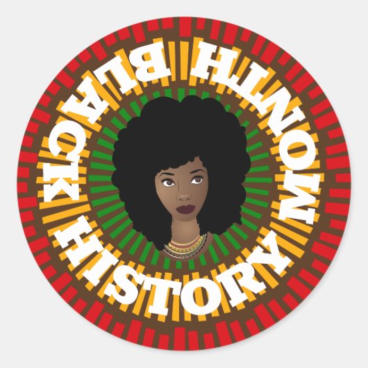 Monat der schwarzen Geschichte, Sonnenstrahlen, sc Runder Aufkleber (Vorderseite)