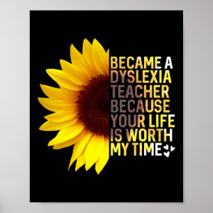 Monat der Sensibilisierung Sonnenblumen Job Dyslex Poster