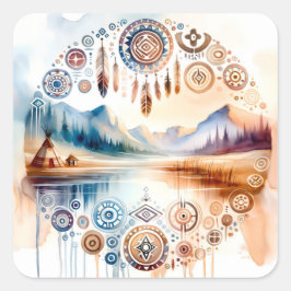 Monat des amerikanischen Kulturerbes Quadratischer Aufkleber