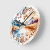 Monat des amerikanischen Kulturerbes Runde Wanduhr (Winkel)