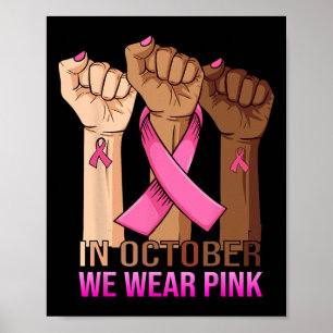 Monat des Bewusstseins für den Krebs Frauen rosa F Poster