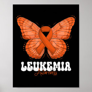 Monat des Bewusstseins Orange Ribbon Butterfly Poster