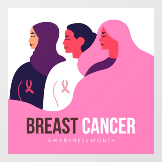 Monat des Brustkrebs Fensteraufkleber (Blatt)