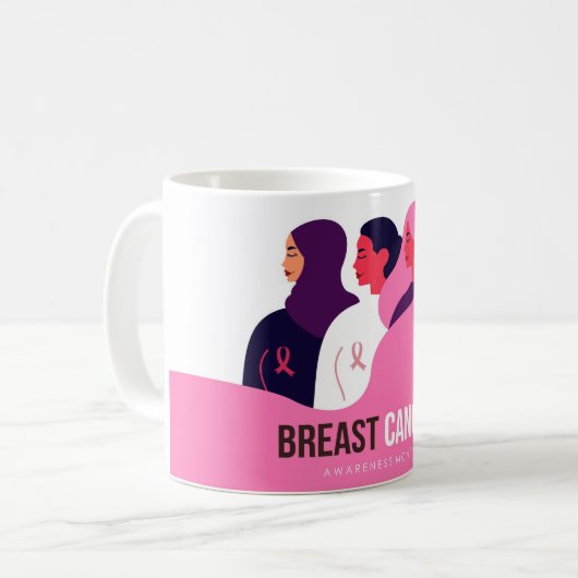 Monat des Brustkrebs Kaffeetasse (Vorderseite Links)