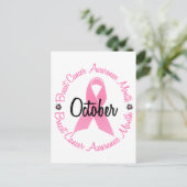 Monat des Brustkrebs Postkarte (Stehend Vorderseite)