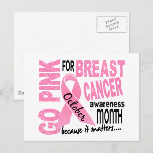 Monat des Brustkrebs Postkarte (Vorne/Hinten)