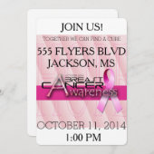 Monat des Brustkrebs - Rosa Einladung (Vorne/Hinten)