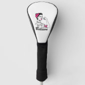 Monat des Brustkrebserklärens Frauen glauben rosa Golf Headcover (Vorderseite)