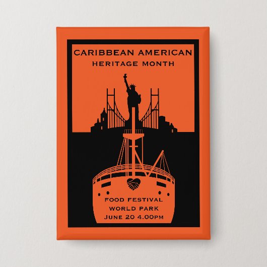 Monat des karibischen Amerikanischen Kulturerbes Button (Vorderseite)