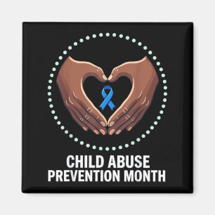 Monat des Kinderschutzes Blaues Band Bewusstsein Magnet