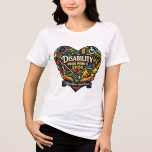 Monat des Stolzes der Behinderung 2026 Herz-Kunst Tri-Blend Shirt