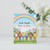 'Monat des Stolzes - Liebe ist Liebe' Postkarte (Stehend Vorderseite)