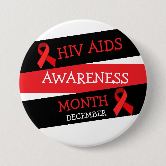 Monat Dezember - AWARENUNG von HIV/Aids Button (Vorderseite)