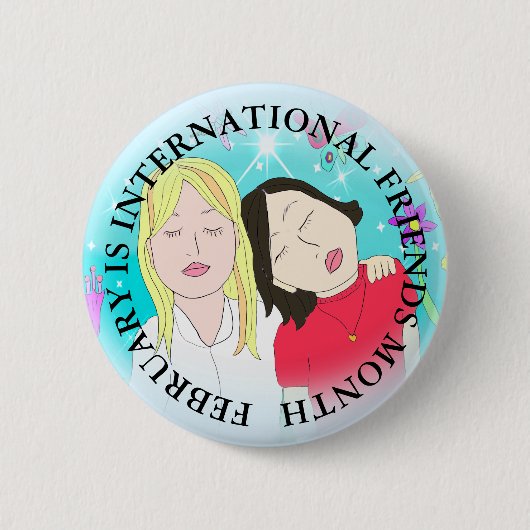 Monat Februar - Schaltfläche "International Friend Button (Vorderseite)
