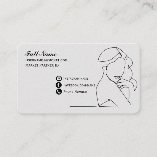 MONAT Fem Design Business Card Visitenkarte (Vorderseite)
